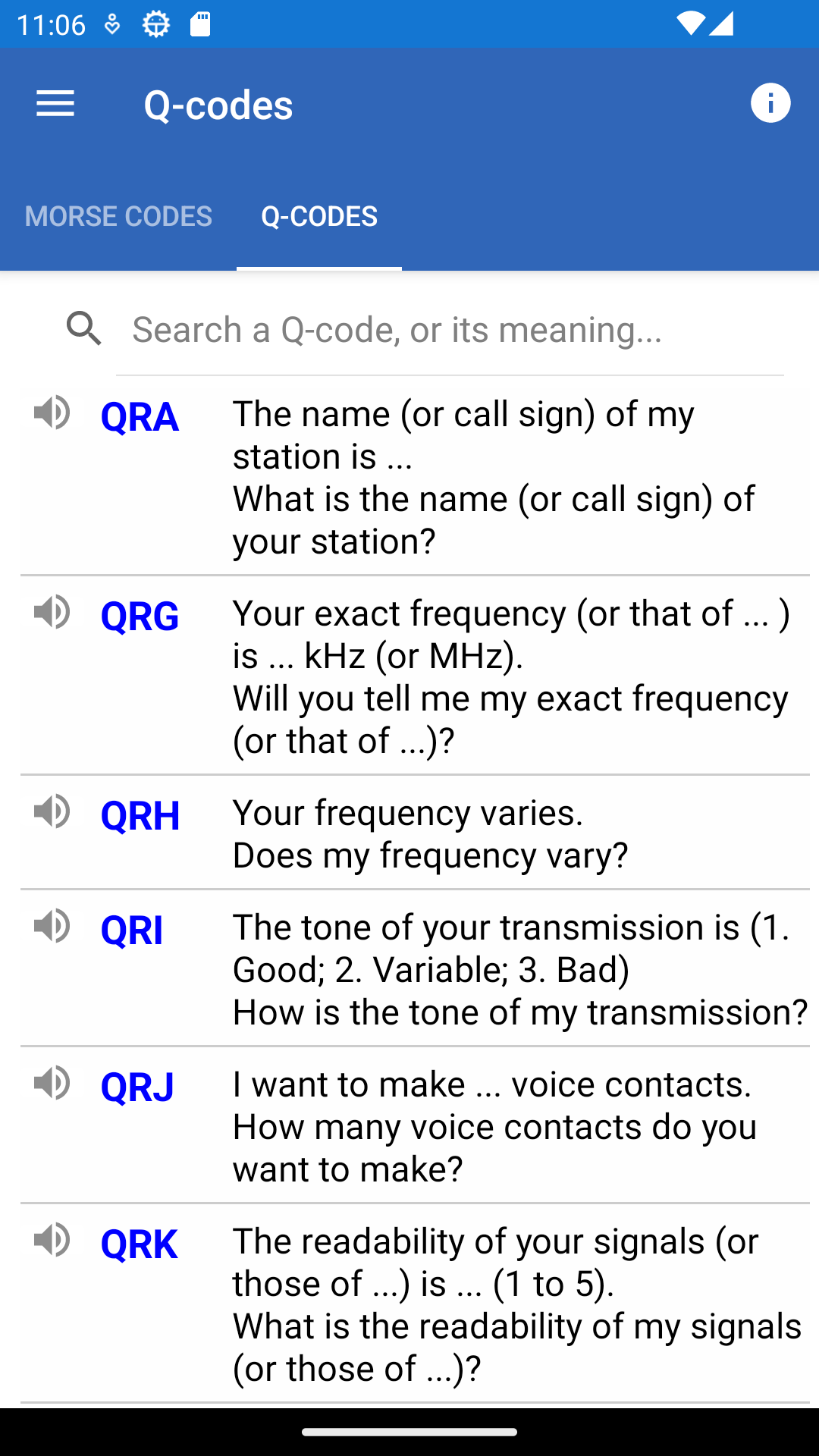 List of amateur radio Q-codes