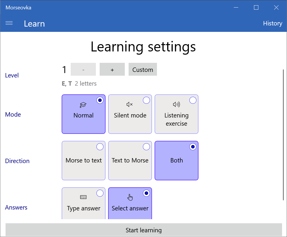 Learning parameters that can be set